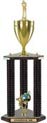 Trophy: Wood 3-Post w/ Insert