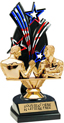 8 inch Triple Star Backdrop Trophy [red-white-blue]