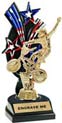 8 inch Triple Star Backdrop Trophy [red-white-blue]