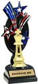 8 inch Triple Star Backdrop Trophy [red-white-blue]