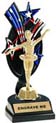 8 inch Triple Star Backdrop Trophy [red-white-blue]