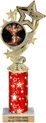 10.5 inch Four-Star Color Insert Trophy w/ Column