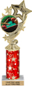 10.5 inch Four-Star Color Insert Trophy w/ Column