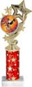 10.5 inch Four-Star Color Insert Trophy w/ Column