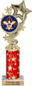 4 Star Color Insert Trophy w/ Column