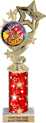 4 Star Color Insert Trophy w/ Column