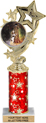10.5 inch Four-Star Color Insert Trophy w/ Column