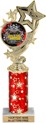 10.5 inch Four-Star Color Insert Trophy w/ Column