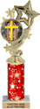 10.5 inch Four-Star Color Insert Trophy w/ Column