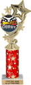 10.5 inch Four-Star Color Insert Trophy w/ Column