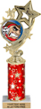 10.5 inch Four-Star Color Insert Trophy w/ Column