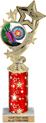 10.5 inch Four-Star Color Insert Trophy w/ Column