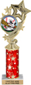 4 Star Color Insert Trophy w/ Column