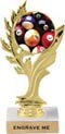 7 inch Golden Leaf Color Insert Trophy