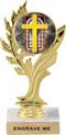 7 inch Golden Leaf Color Insert Trophy