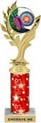 10.5 inch Golden Leaf Color Insert Trophy w/ Column