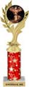 10.5 inch Golden Leaf Color Insert Trophy w/ Column