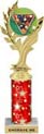 10.5 inch Golden Leaf Color Insert Trophy w/ Column