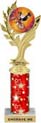 10.5 inch Golden Leaf Color Insert Trophy w/ Column