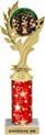 10.5 inch Golden Leaf Color Insert Trophy w/ Column