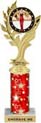 Golden Leaf Color Insert Trophy w/ Column