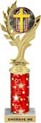 10.5 inch Golden Leaf Color Insert Trophy w/ Column