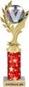 Golden Leaf Color Insert Trophy w/ Column