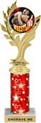 10.5 inch Golden Leaf Color Insert Trophy w/ Column