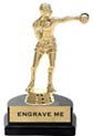Trophy: Figure on marble tone horseshoe base