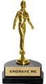 Trophy: Figure on marble tone horseshoe base