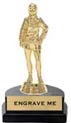 Trophy: Figure on marble tone horseshoe base