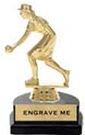 Trophy: Figure on marble tone horseshoe base