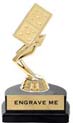 Trophy: Figure on marble tone horseshoe base