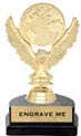 Trophy: Figure on marble tone horseshoe base