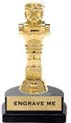 Trophy: Figure on marble tone horseshoe base