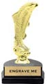 Trophy: Figure on marble tone horseshoe base