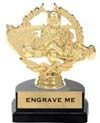 Trophy: Figure on marble tone horseshoe base