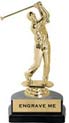 Trophy: Figure on marble tone horseshoe base