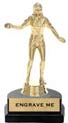 Trophy: Figure on marble tone horseshoe base