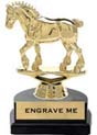 Trophy: Figure on marble tone horseshoe base