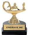 Trophy: Figure on marble tone horseshoe base