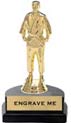Trophy: Figure on marble tone horseshoe base