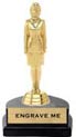 Trophy: Figure on marble tone horseshoe base