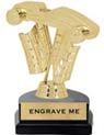 Trophy: Figure on marble tone horseshoe base