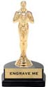 Trophy: Figure on marble tone horseshoe base