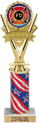 10.5 inch Five-Star Victory Color Insert Trophy w/ Column