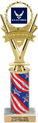 10.5 inch Five-Star Victory Color Insert Trophy w/ Column