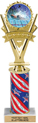 10.5 inch Five-Star Victory Color Insert Trophy w/ Column