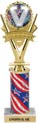 10.5 inch Five-Star Victory Color Insert Trophy w/ Column
