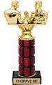 10 inch High Gloss Mahogany Trophy on Black Marble Base